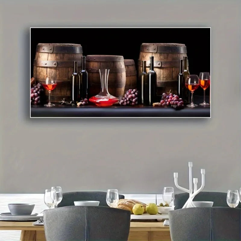 Vintage Red Wine Canvas Wall Art – Unframed Poster Print Canvas Wall Art Peaceful Pleasures Health and Wellness