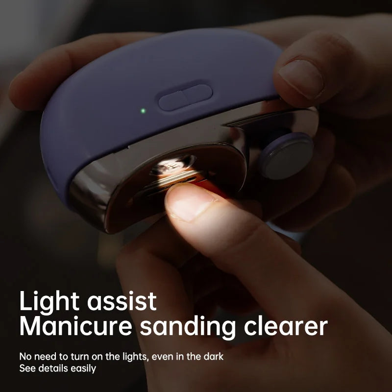 HOMEFISH Electric Nail Clipper 2 in 1 Grinding Polishing Multifunctional Portable Automatic Manicure Grinder Peaceful Pleasures Health and Wellness