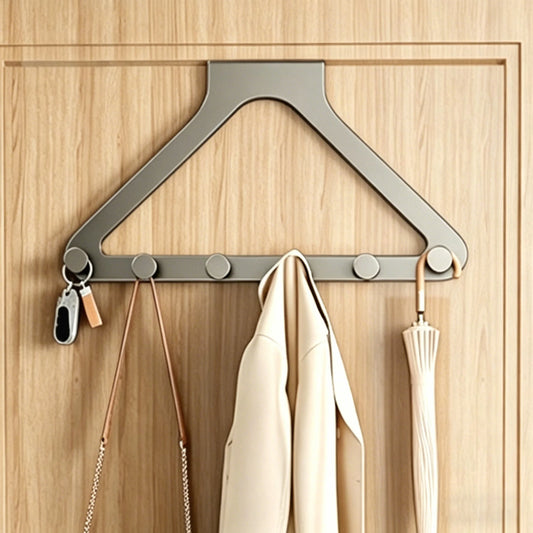 Metal Over The Door Hooks 6-Hook Cabinet Organizer | No Drill Door Hook Organizer Peaceful Pleasures Health and Wellness