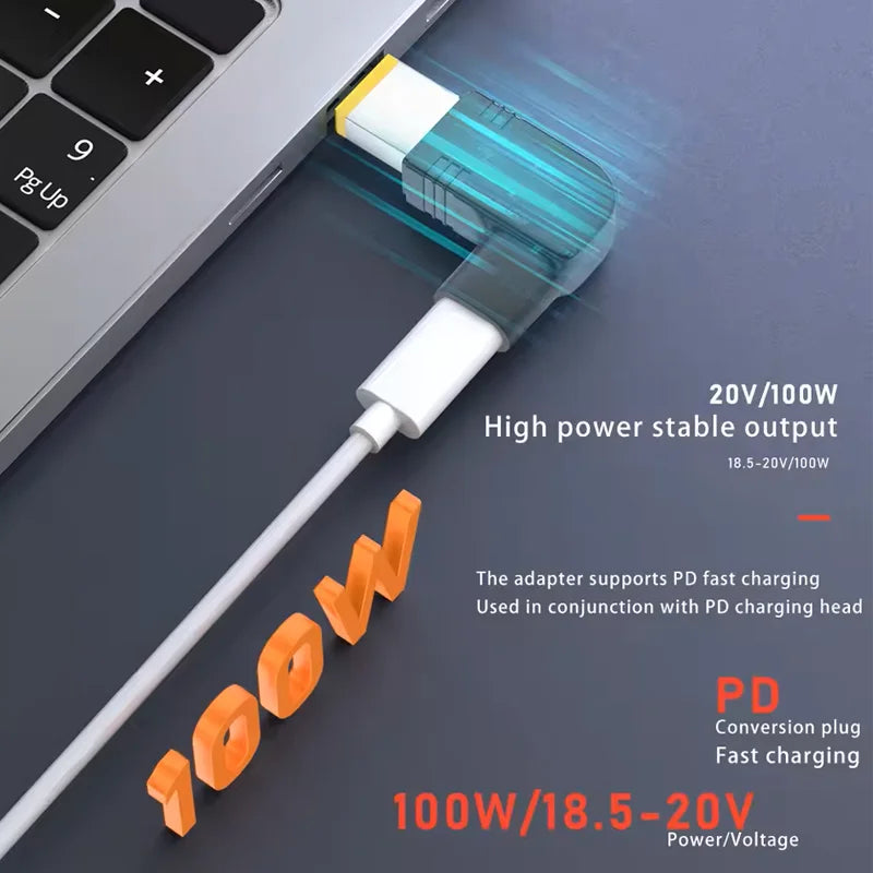PD 20V100W Laptop Power Adapter Connector DC Plug USB Type C Female to DC Male Jack Converter for Hp Dell Asus Lenovo Notebook Peaceful Pleasures Health and Wellness