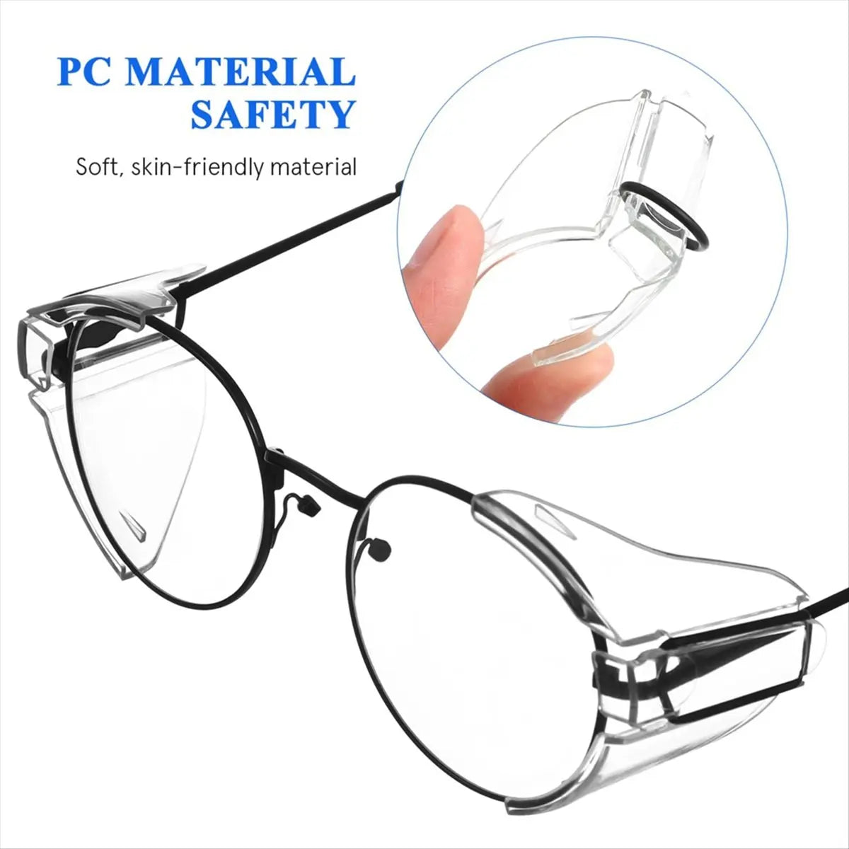 *ABDH 2 Pairs Safety Glasses Side Shield on Eye Glasse Side Shield Anti-Slip on Side Shield for Safety Glasses Peaceful Pleasures Health and Wellness