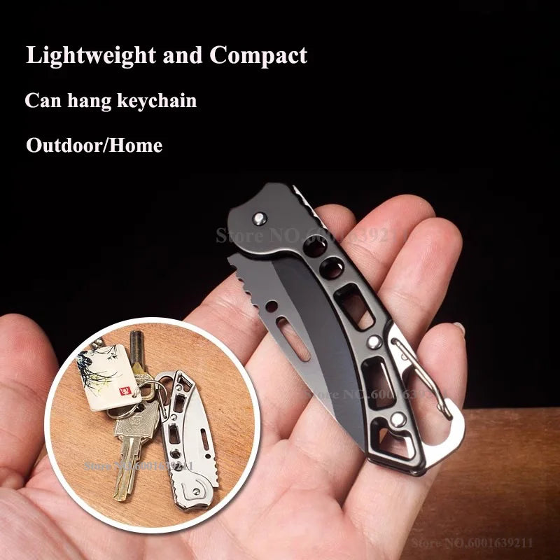 1/2/3pcs Stainless Steel Keychain Folding Knife Outdoor Carrying Knife Mirror Sharp Pocket Knife Fruit Knife Folding Knife Peaceful Pleasures Health and Wellness