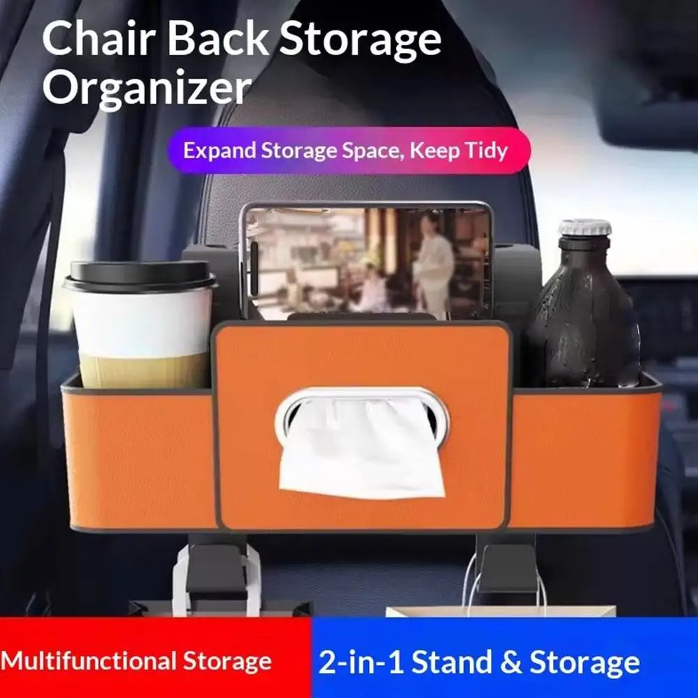Car Seatback Storage Box Multi-Function Tissue Holder Car Cup Holder Seatback Storage Compartment Interior Decorative Hook Peaceful Pleasures Health and Wellness