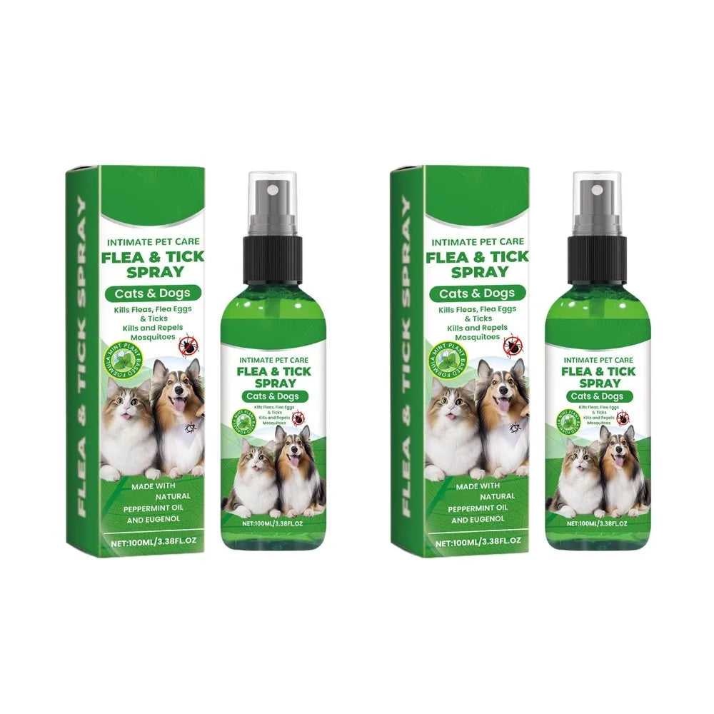 100ml Pet Insect Repellent Dog Cat Hair Skin Insect Repellent Spray Daily Gentle Care Agent Repel Fleas Mites Pet Cleaning Spray Peaceful Pleasures Health and Wellness 2pcs