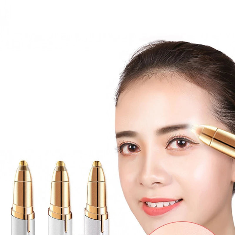 1pc Electric Eyebrow Trimming Tool For Beginners Automatic Electric Eyebrow Trimmer Nose Hair Shaving Brush Scraper Battery Ver Peaceful Pleasures Health and Wellness