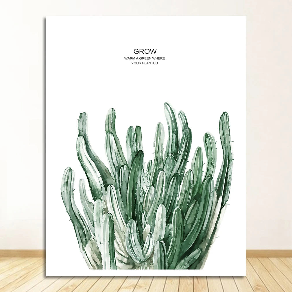 Tropical Green Leaves Watercolor Canvas Wall Art Print Canvas Wall Art Print Peaceful Pleasures Health and Wellness 1483-10 20x30cm Unframed