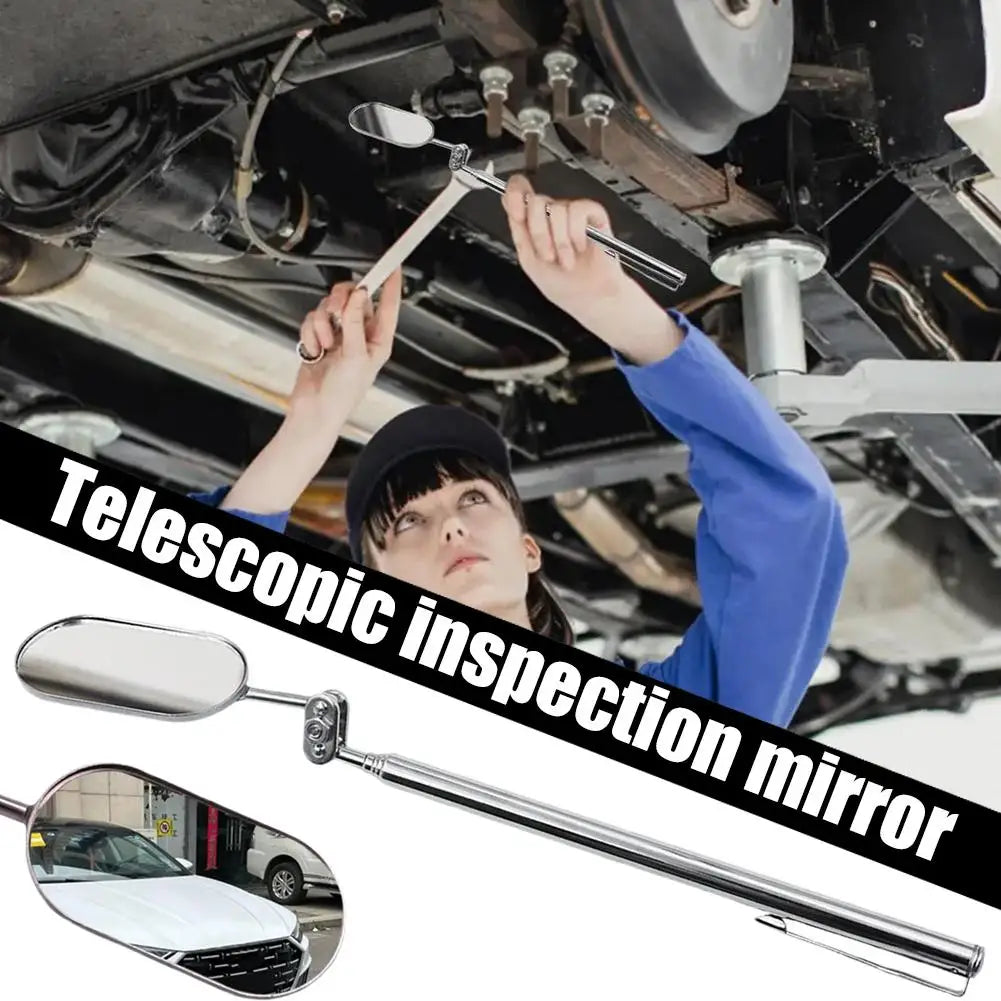 360° Rotating Inspection Mirror | Telescopic Stainless Steel Tool