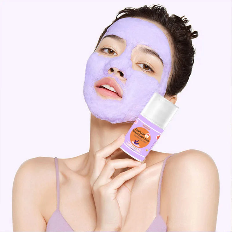 Eggplant Solid Cleansing Mask Smear Type Mud Film Deep Cleansing Face Skin Oil Control Moisturize Shrink Pores Beauty Skin Care Peaceful Pleasures Health and Wellness