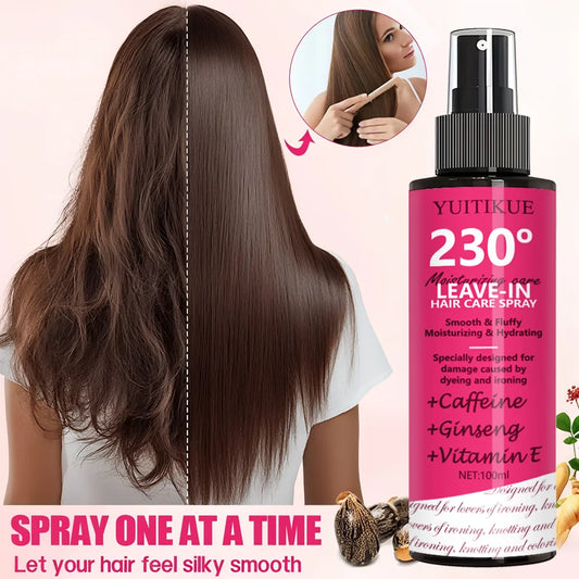 YUITIKUE leave-in spray contains caffeine and ginseng, instantly repairs dyed/heat-damaged hair, making it smooth and voluminous Peaceful Pleasures Health and Wellness Default Title