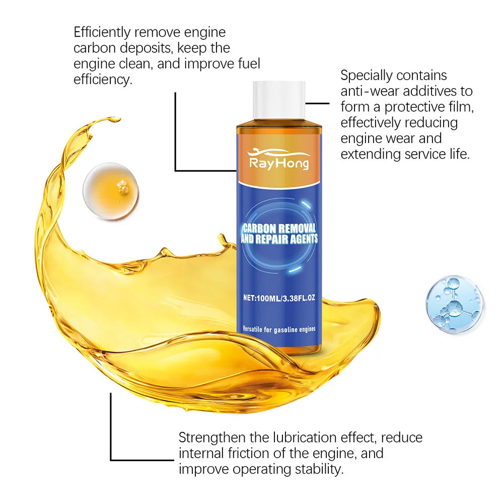 Car Engine Carbon Removal Repair Agents Powerful Cleaner Care Liquid Protectant Cylinder Decarbonization Noise Reduction Repair Peaceful Pleasures Health and Wellness