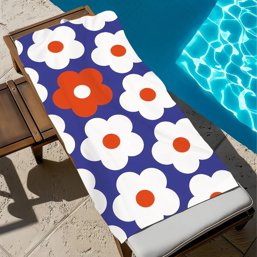 Flower Cartoon Quick-Dry Beach Towel | Pool, Gym & Travel