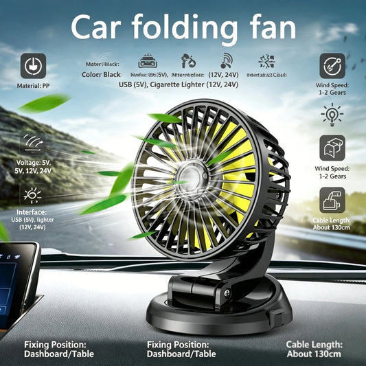 Car Fan Single Head Fan 360° Adjustable Cooling Fan Car Electrical Appliances With Cigarette Lighter Plug For Car Truck SUV RV Peaceful Pleasures Health and Wellness