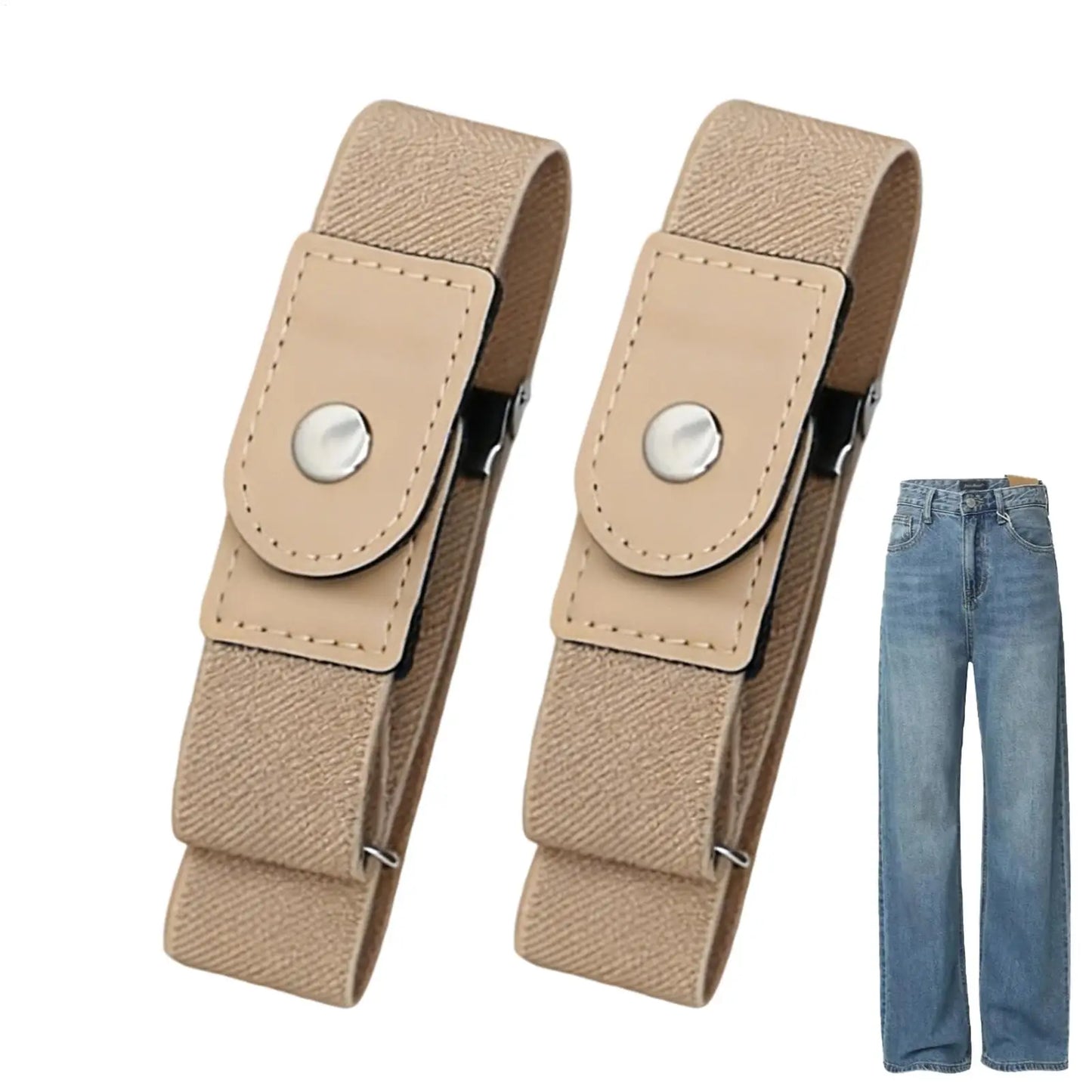 No Buckle Elastic Waistband Belt – Adjustable Unisex Fit