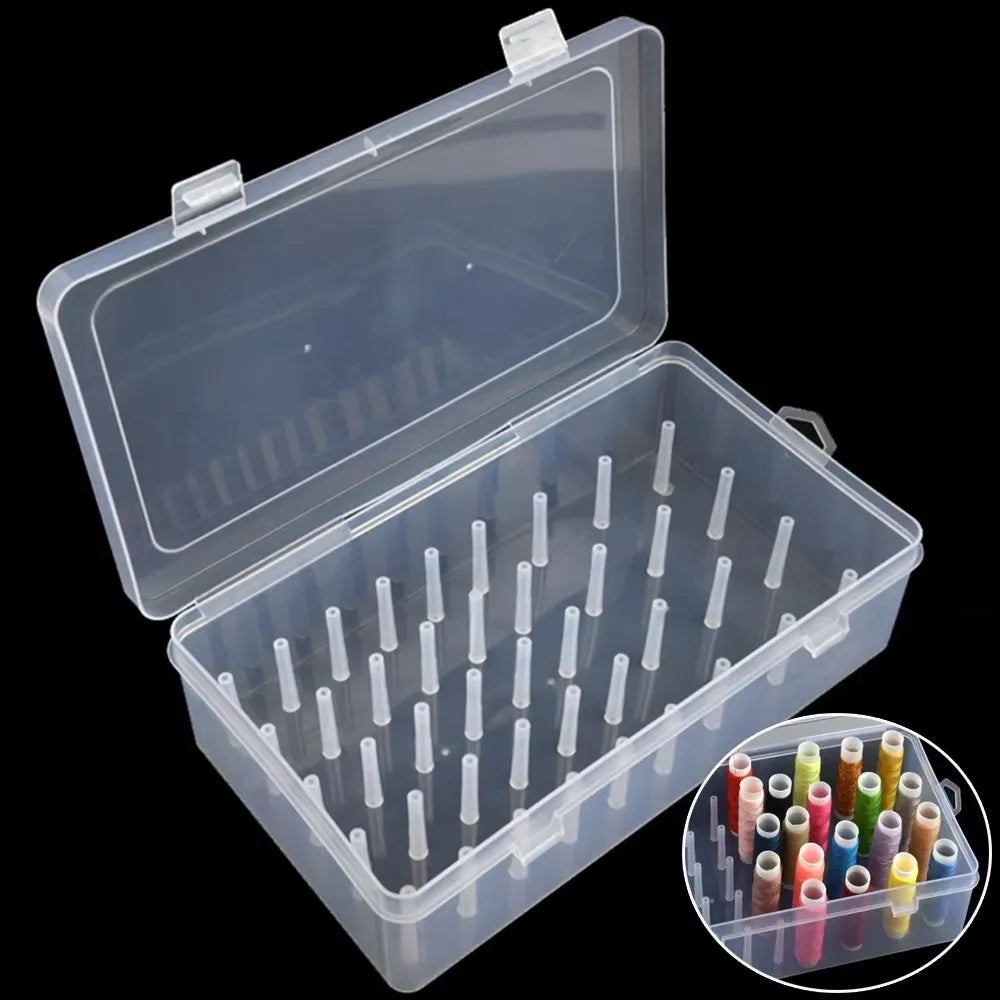 New Sewing Thread Box 42 Pieces Spools Bobbin Carrying Case Container Holder Craft Spool Organizing Case Sewing 24 Spools Peaceful Pleasures Health and Wellness