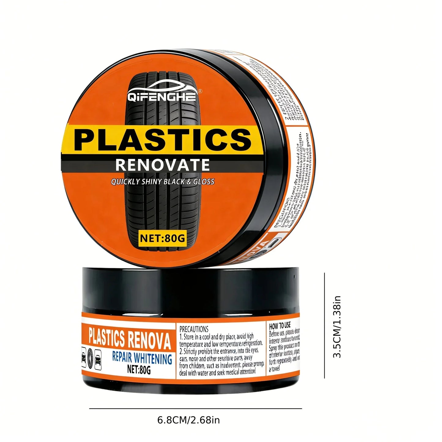 Car Plastic Restorer Paste – Bumper & Tire Blackener, Hydrophobic