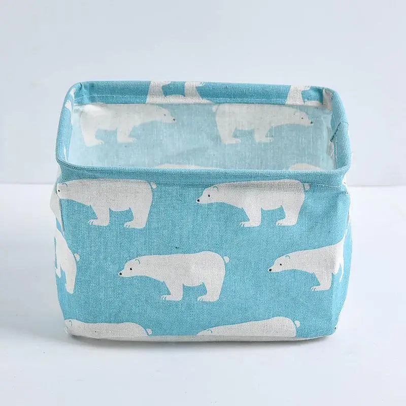 Cotton Linen Waterproof Desktop Storage Box & Organizer