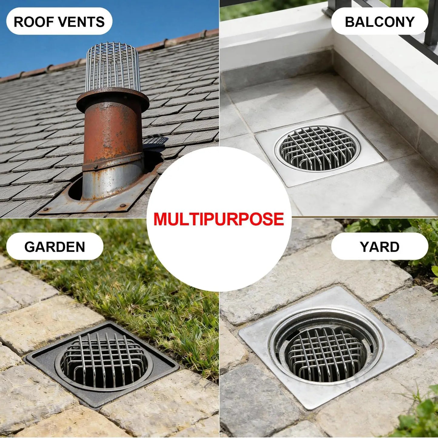 Adjustable Stainless Steel Downspout Guard | Anti-Clog Filter