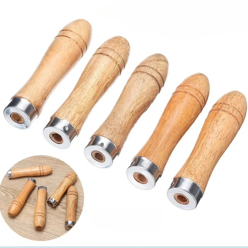 5Pcs Replacement Handle for Wooden File Handle Strong Metal Ring Suitable for Woodworking File Screwdriver 9cm Peaceful Pleasures Health and Wellness