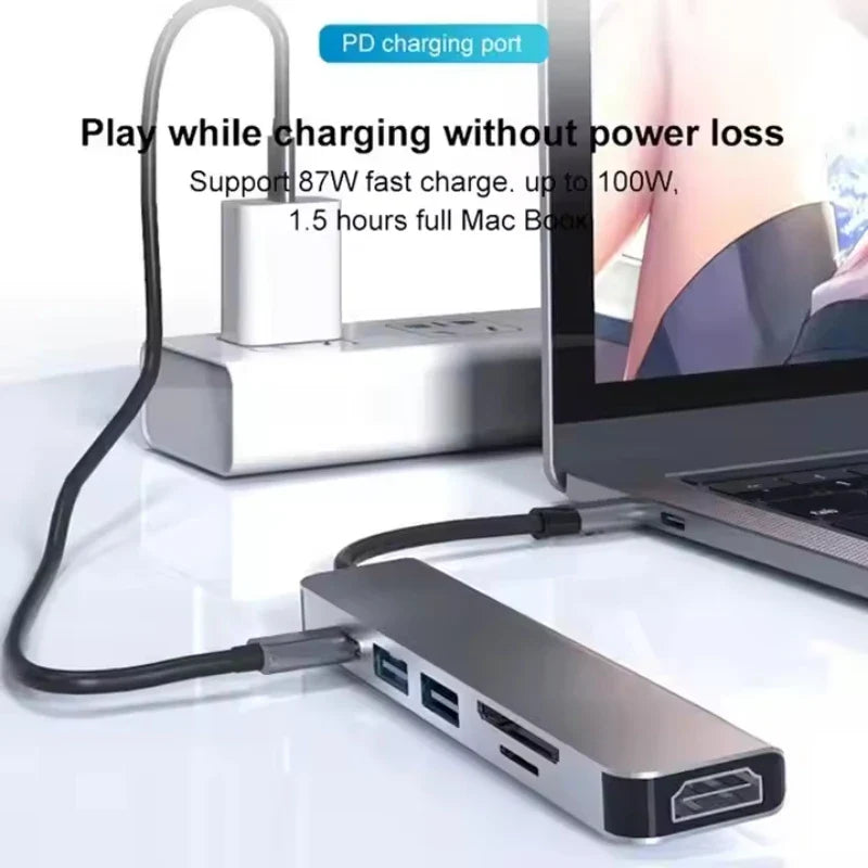 USB-C Docking Station – 4K HDMI, USB 3.0, SD/TF & PD Charging