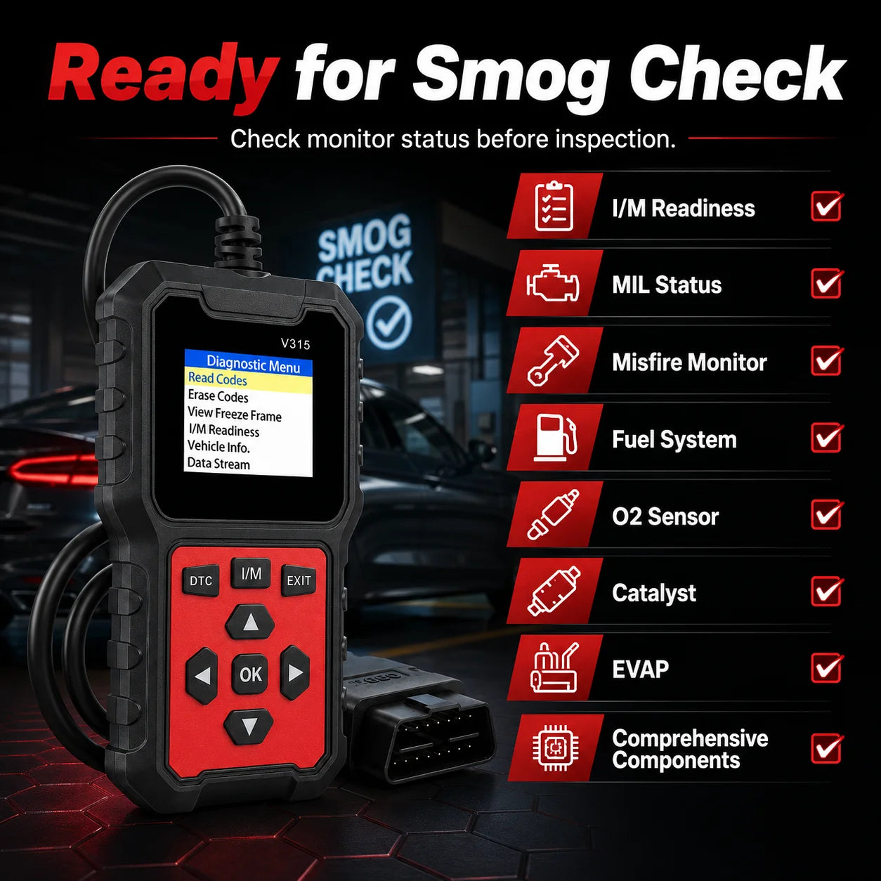 V315 OBD2 Scanner – Engine Diagnostic Code Reader Tool Peaceful Pleasures Health and Wellness