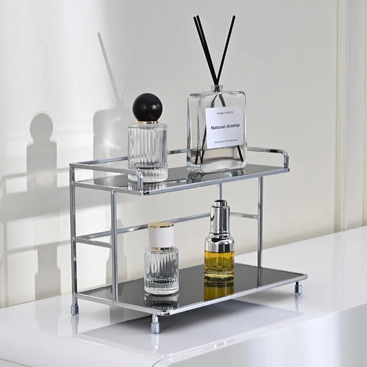 Metal Desktop Layered Storage Rack, Double-Layer Desk Storage Rack, Water Cup and Coffee Cup Storage Rack, Bathroom Cosmetics St Peaceful Pleasures Health and Wellness