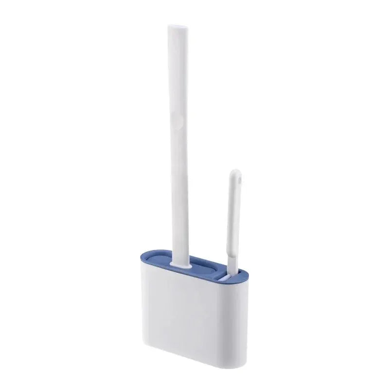 Silicone Toilet Brush & Wall-Mount Holder | Quick Drying