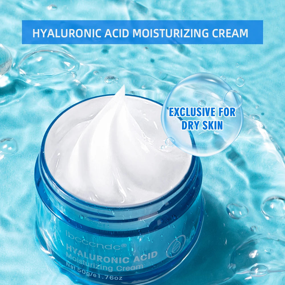 Hyaluronic Acid Hydrating Water Gel/Moisturizing Facial Cream Daily Face Moisturizer for Dry Skin Improve Dryness 50g Peaceful Pleasures Health and Wellness
