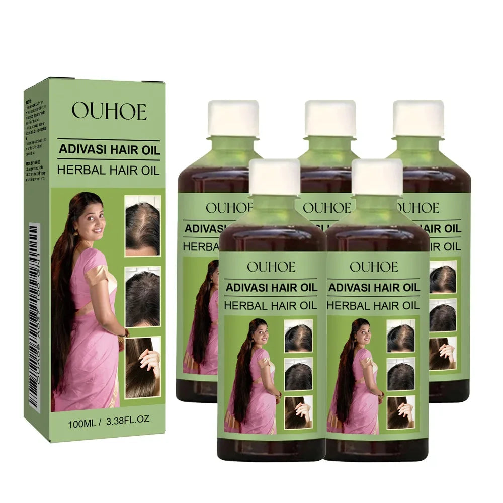 Adivasi Herbal Hair Growth Oil 100ml – Rosemary & Ayurvedic Peaceful Pleasures Health and Wellness 5PCS