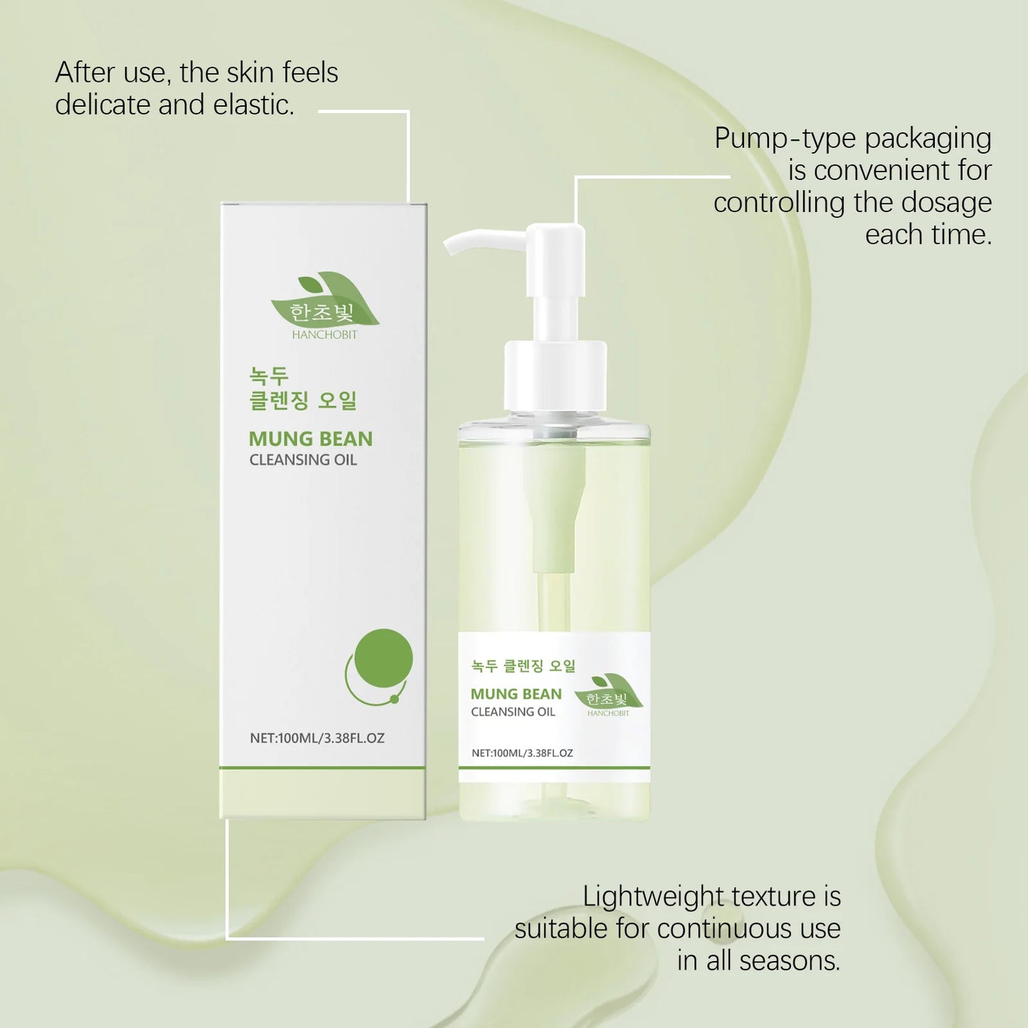 Mung Bean Cleansing Oil – Face, Eye & Lip Makeup Remover 100ml