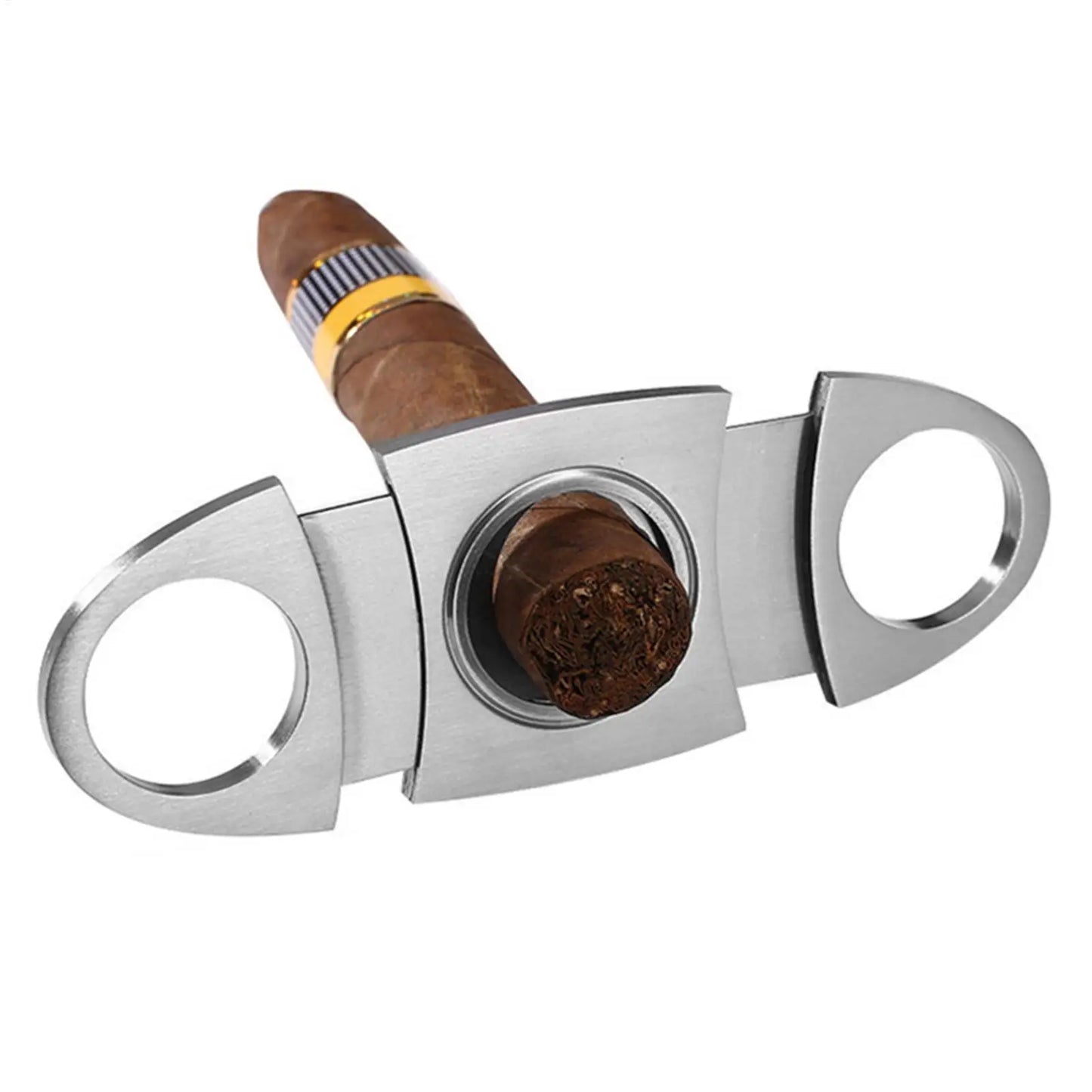 ABS/Stainless Steel Double Blade Cigar Cutter Classic Guillotines Design For A Clean Cut, Essential Tool & Premium Gifts Peaceful Pleasures Health and Wellness