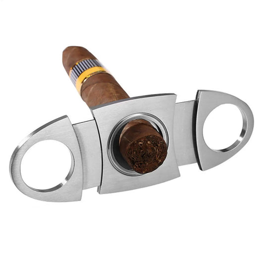 ABS/Stainless Steel Double Blade Cigar Cutter Classic Guillotines Design For A Clean Cut, Essential Tool & Premium Gifts Peaceful Pleasures Health and Wellness