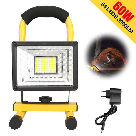 100W COB Rechargeable LED Work Lights 5000LM Waterproof Portable Flood Light with Stand for Outdoor Camping Hiking Garage Repair Peaceful Pleasures Health and Wellness