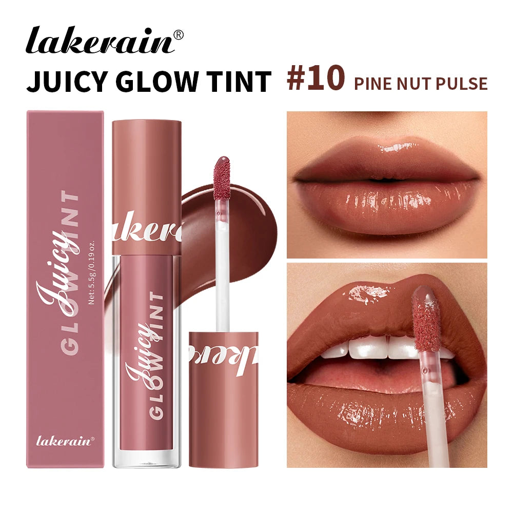 Mirror Lip Stain Lip Glaze Color Long Lasting Shiny Gloss Nude Lipstick Moisturizing Skin Brightening Cosmetics Lips Glosses Peaceful Pleasures Health and Wellness 10 Pine Nut Pulse