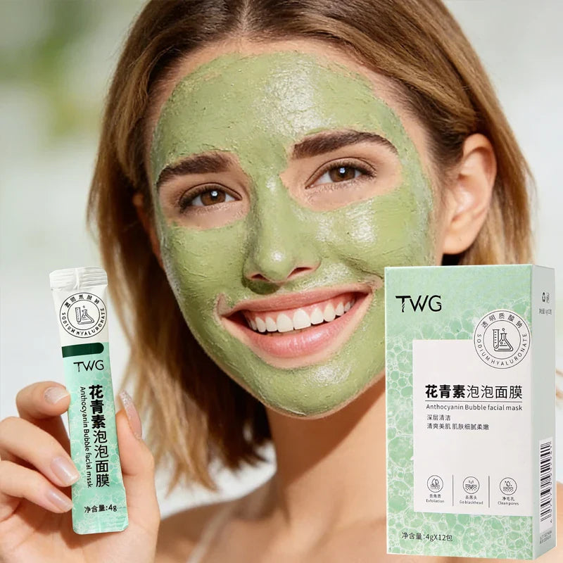 Anthocyanin Bubble Facial Mask – Deep Clean & Moisturizing 12pc