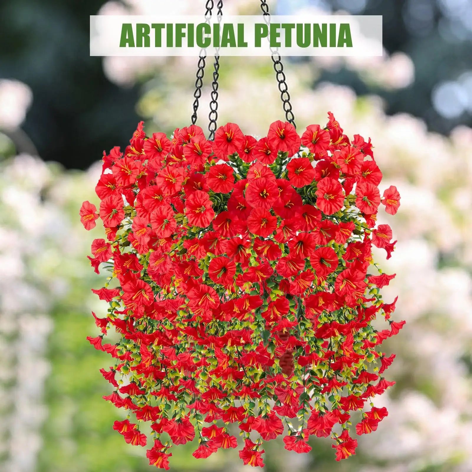 2Pcs Hanging Artificial Petunia Flowers 75CM | Indoor & Outdoor Decor Artificial Hanging Flowers Peaceful Pleasures Health and Wellness