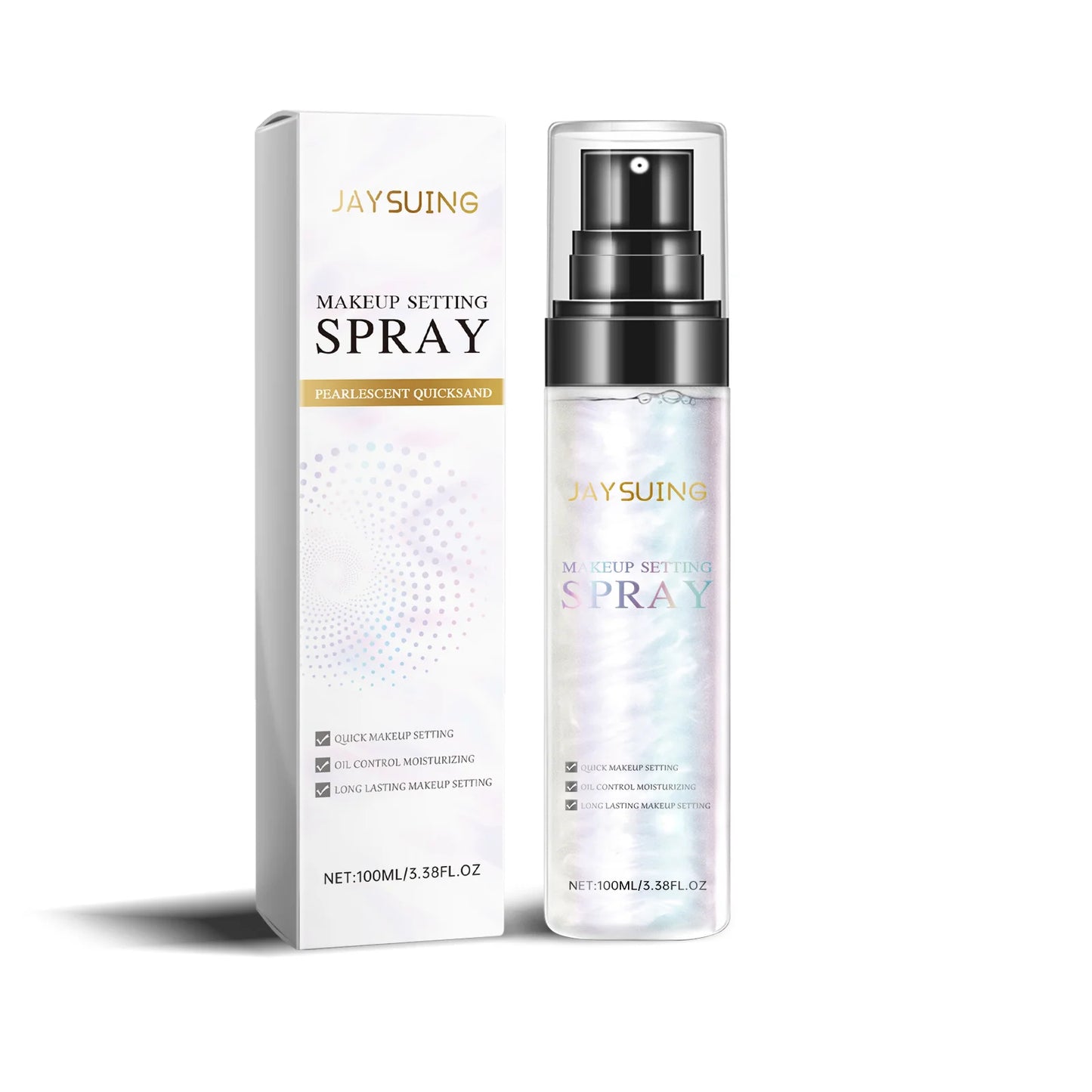Jaysuing Makeup Setting Spray Lasting Makeup Hold Oil Control Quickly Drying Brighten Skin Tone Natural Lock Makeup Fixer Spray Peaceful Pleasures Health and Wellness 100ml Boxed