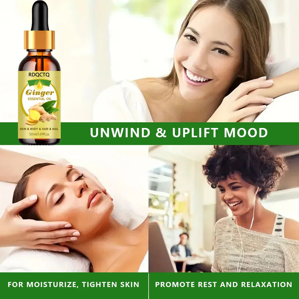 RDQCTQ Ginger Essential Oil – Skin, Hair, Body & Nail Care