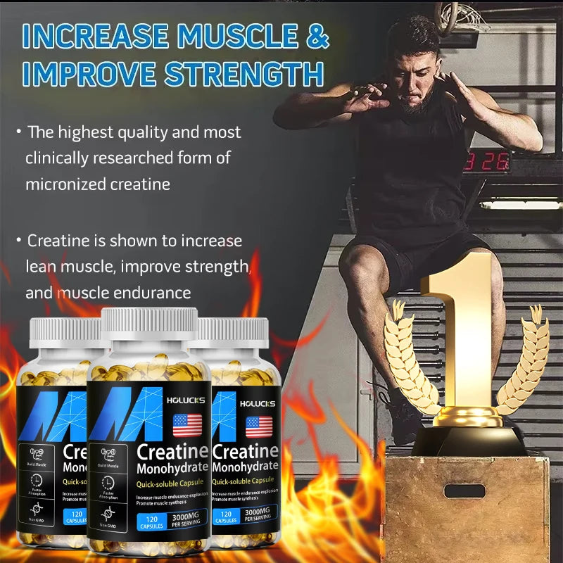 High Potency Creatine 3000mg Capsules, Support Brain & Muscle Cell Energy, Increases Power Output & Exercise Performance Peaceful Pleasures Health and Wellness