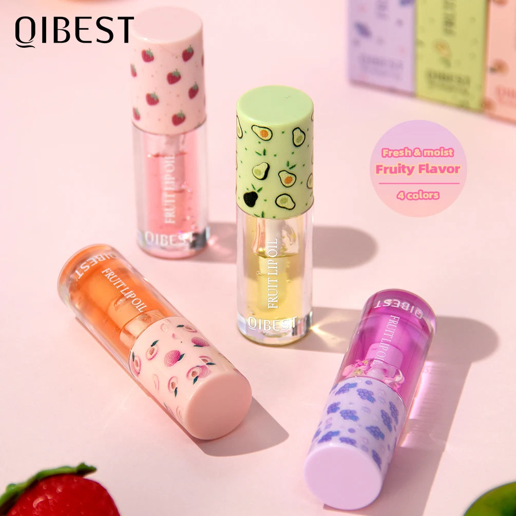 QIBEST Fruit Lip Balm Oil Plumping Lip Gloss Moisturizing Makeup Primer Sexy Plump Lip Glow Oil Lip Plumper Care Lips Cosmetics Peaceful Pleasures Health and Wellness