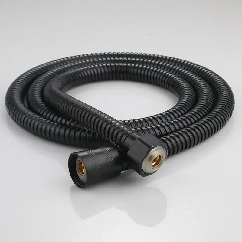 1pcs 1.5M Stainless Steel Black Hose Extension Pipe Bathroom Shower Pipe Extension Pipe Water Pipe Drawer Bathroom Accessories Peaceful Pleasures Health and Wellness Default Title
