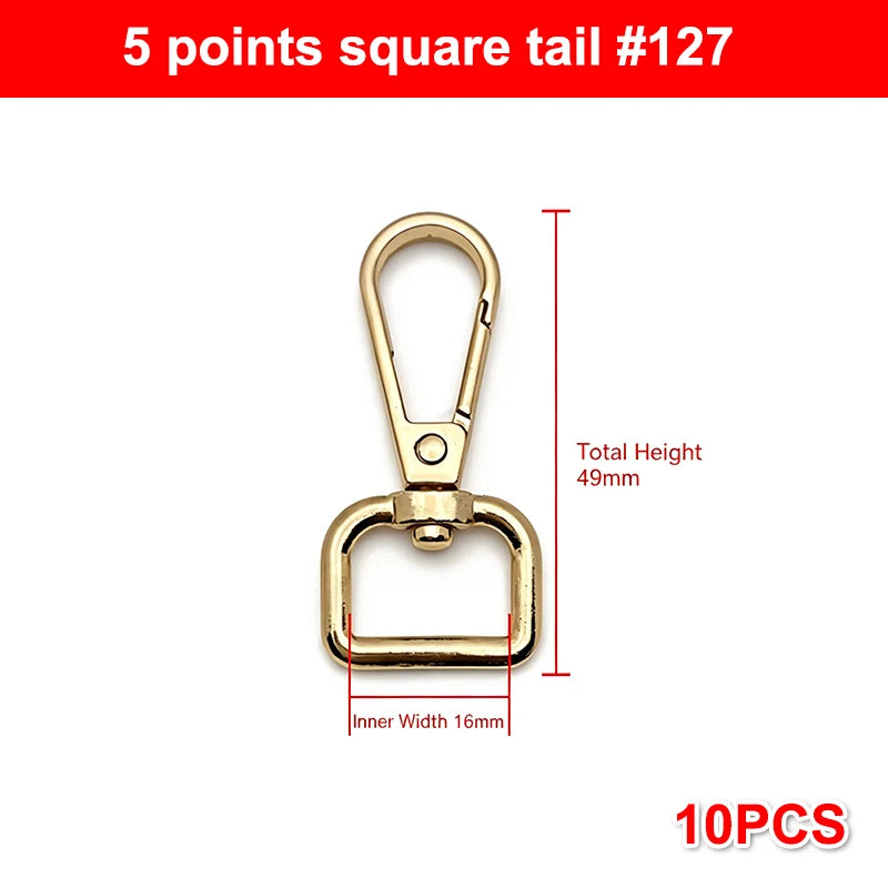10Pcs Zinc Alloy Swivel Snap Hooks | DIY Bag & Keychain Hardware
