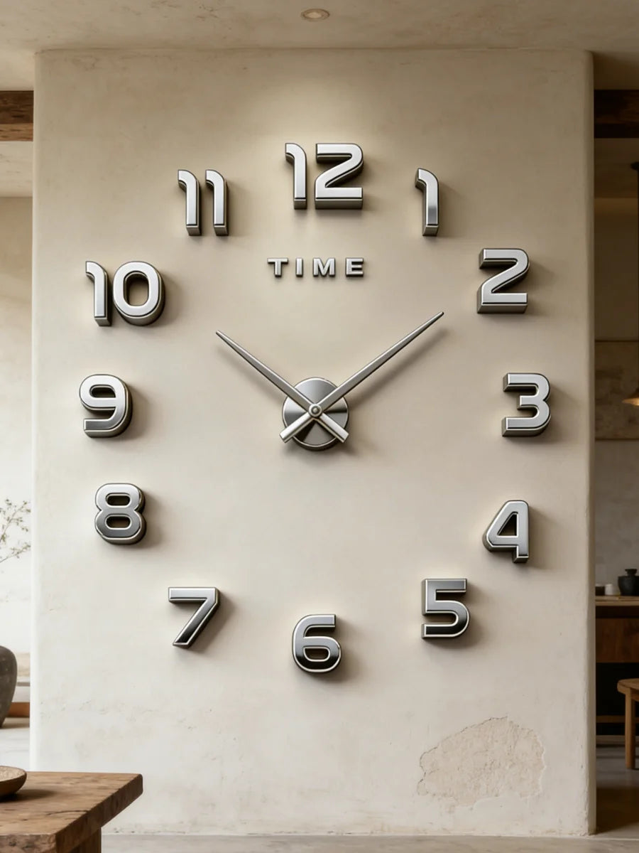 2026 Modern Design Large Wall Clock 3D DIY Quartz Clocks Fashion Watches Acrylic Mirror Stickers Living Room Home Decor Horloge Peaceful Pleasures Health and Wellness