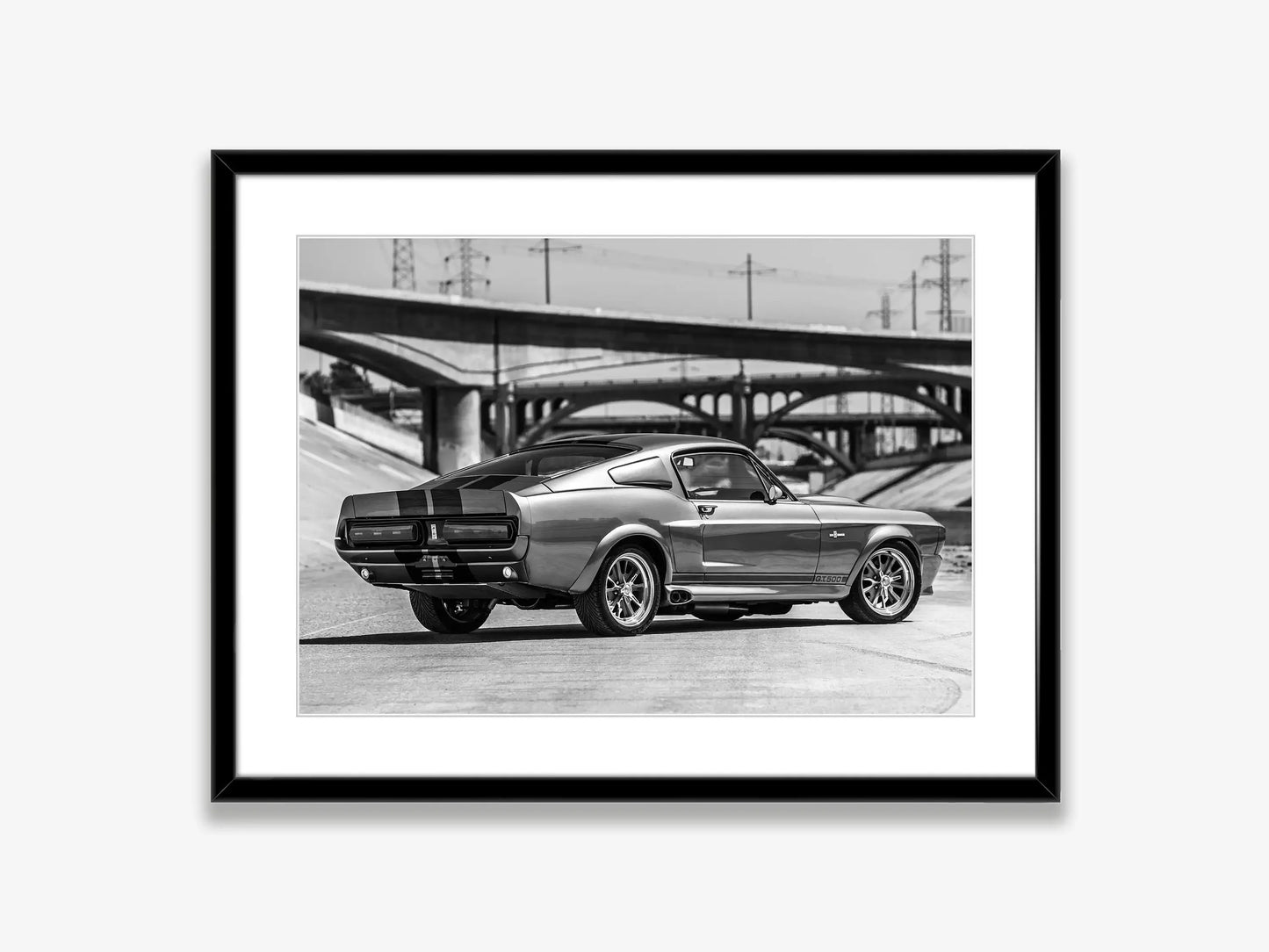 Black and White Ford Mustang Classic Luxury Car Poster Canvas Painting Print Wall Art Picture for Living Room Shopstore Decor Peaceful Pleasures Health and Wellness