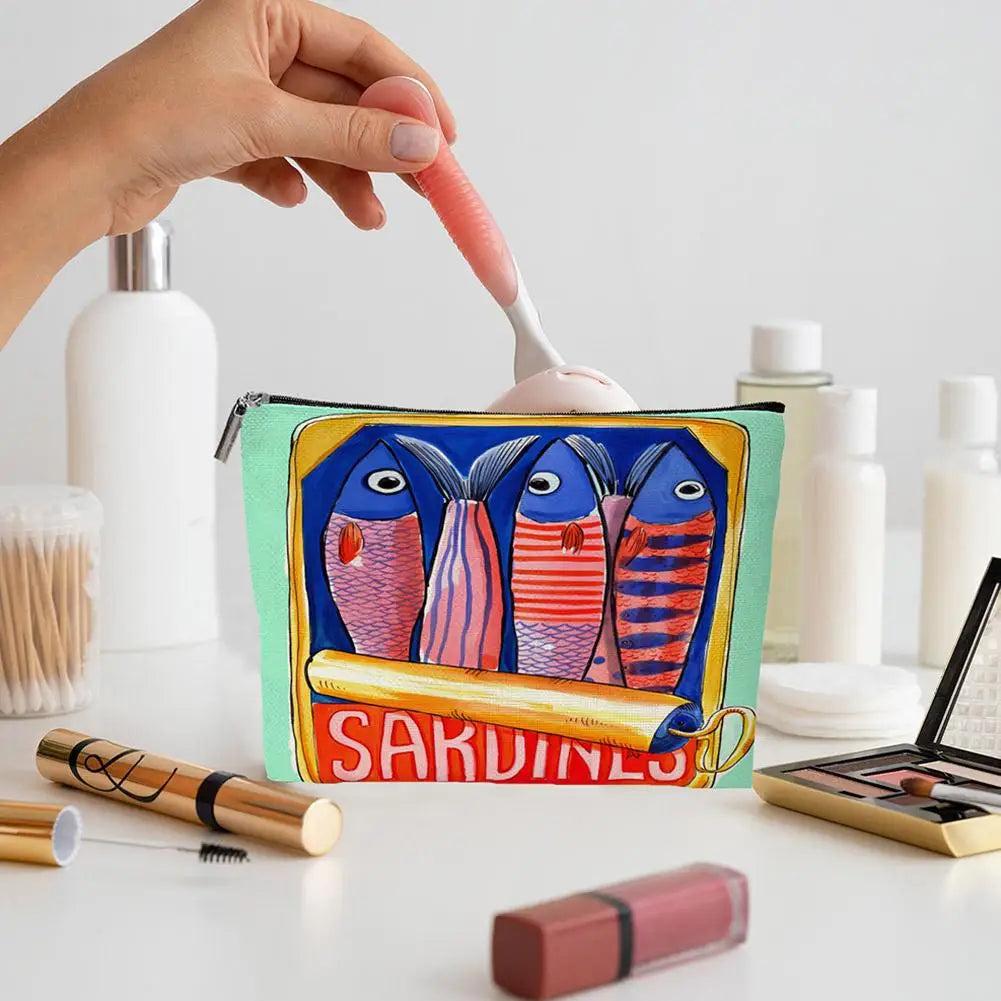 Unisex Adult Makeup Bag Hypoallergenic Mini Cosmetic Pouch Multifunctional Tote Bag Polyester Shopping Bag Casual Handbag Peaceful Pleasures Health and Wellness