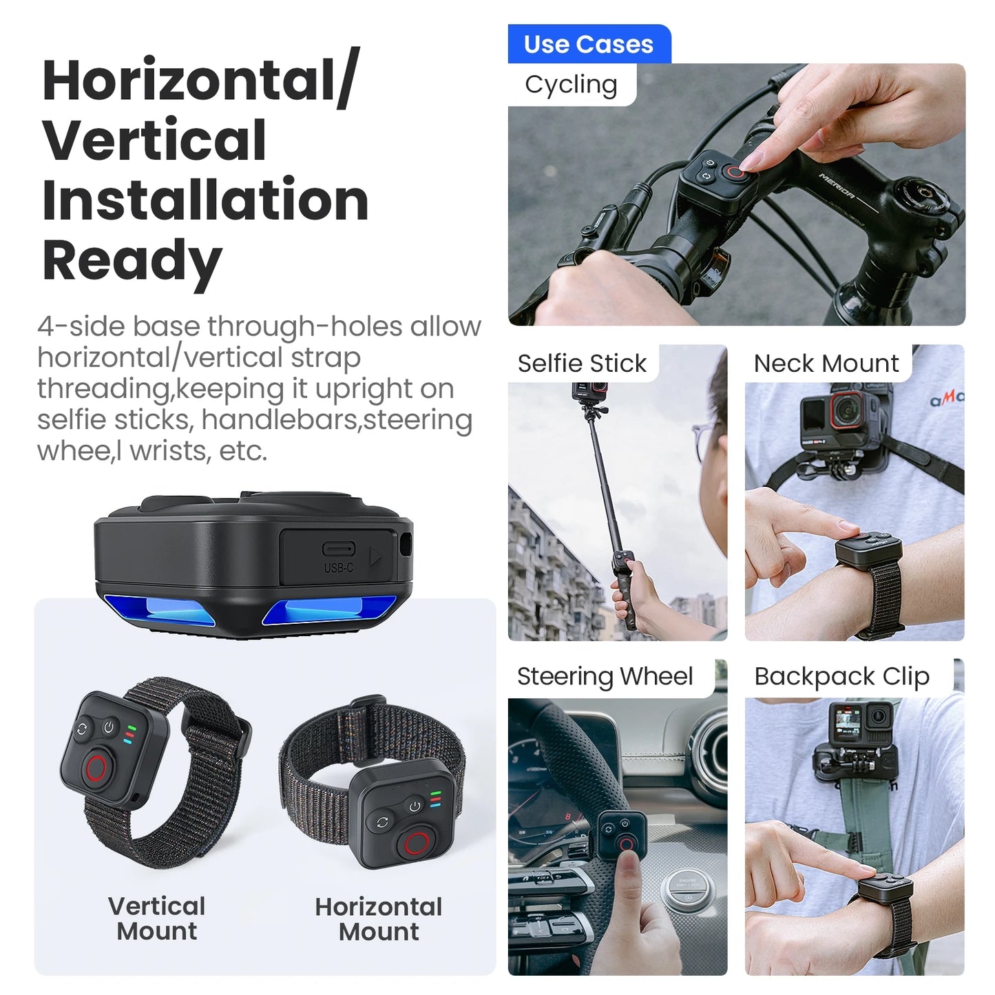 For lnsta 360 X5 X4 X3 ACE PRO2 GO 3S Sports Camera BT Remote Control 50 Meters Remote Control Distance Waterproof Design Peaceful Pleasures Health and Wellness