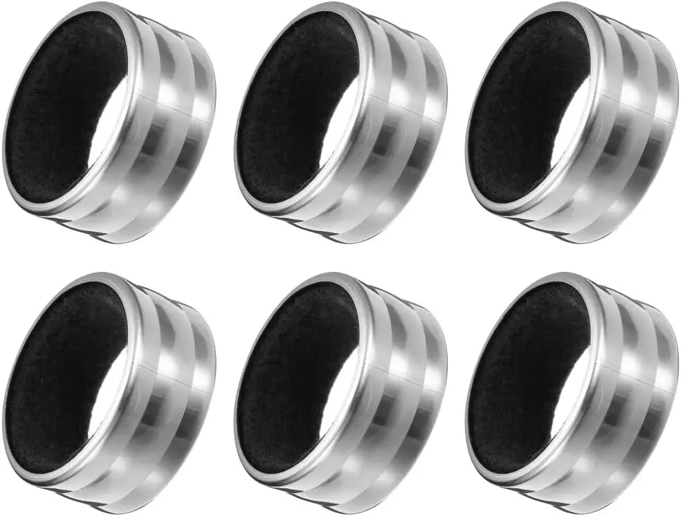 Stainless Steel Wine Bottle Collars Classy Wine Collar Drip Rings Simple and Durable Wine Drop Stoppers with Velvet Felt Inside Peaceful Pleasures Health and Wellness 6PCS Black