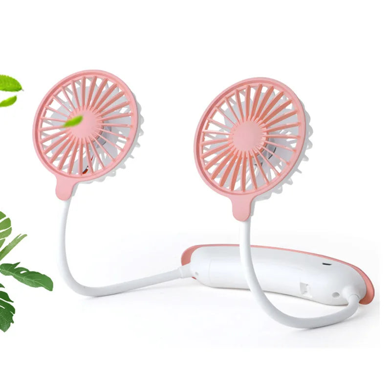 Summer Lazy sports charging neck hanging fan Mini Neck Hanging Fan Hands USB Neckband Fan for Sports Home Office Travel outdoor Peaceful Pleasures Health and Wellness