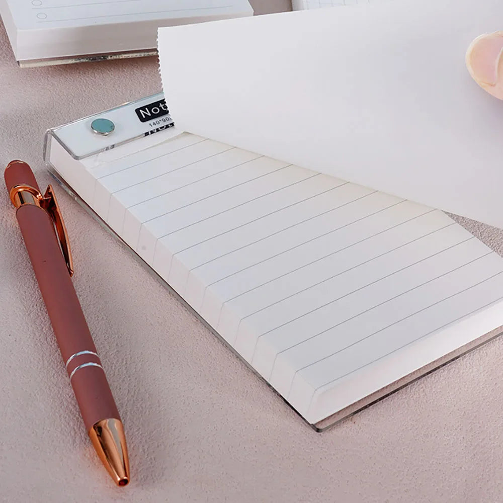Acrylic Hard Shell Memo Pad Removable Board Clip Paper Portable