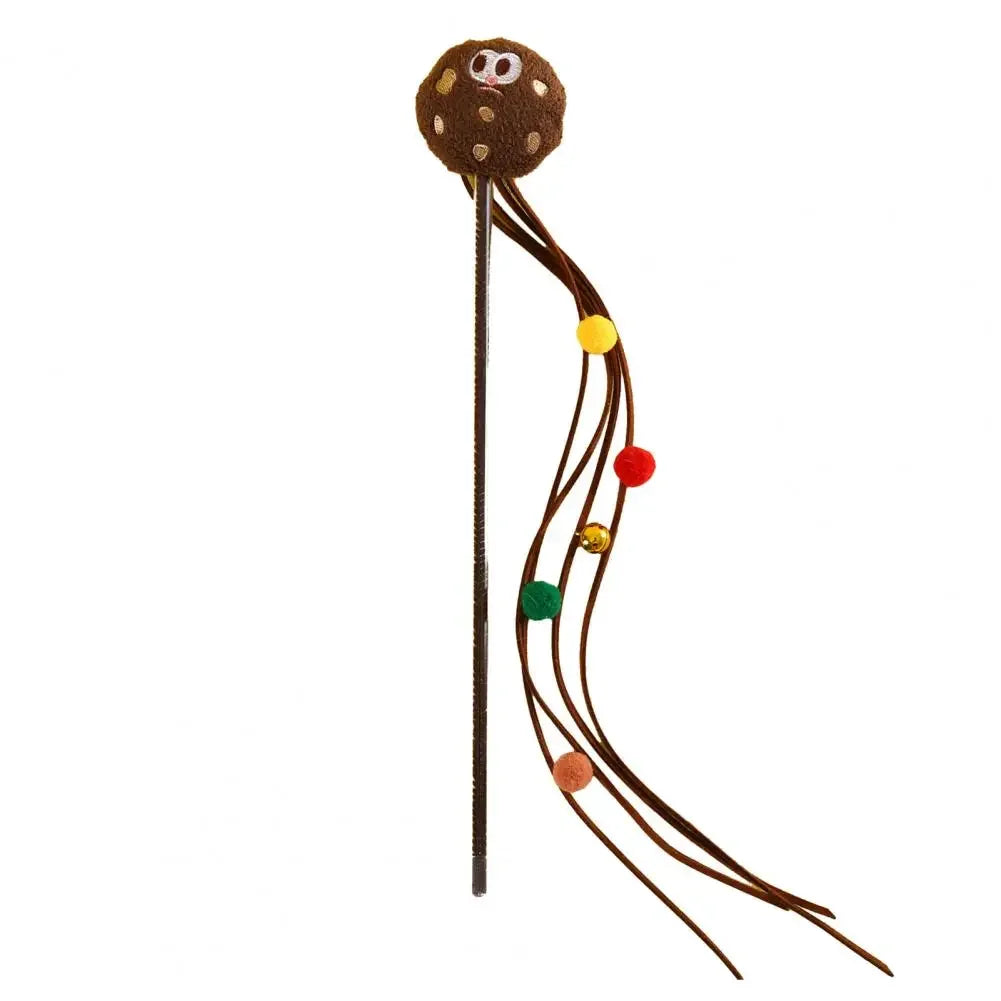 Cat Teasing Wand Plush Toy with Bell Ball – Interactive Cat Toy