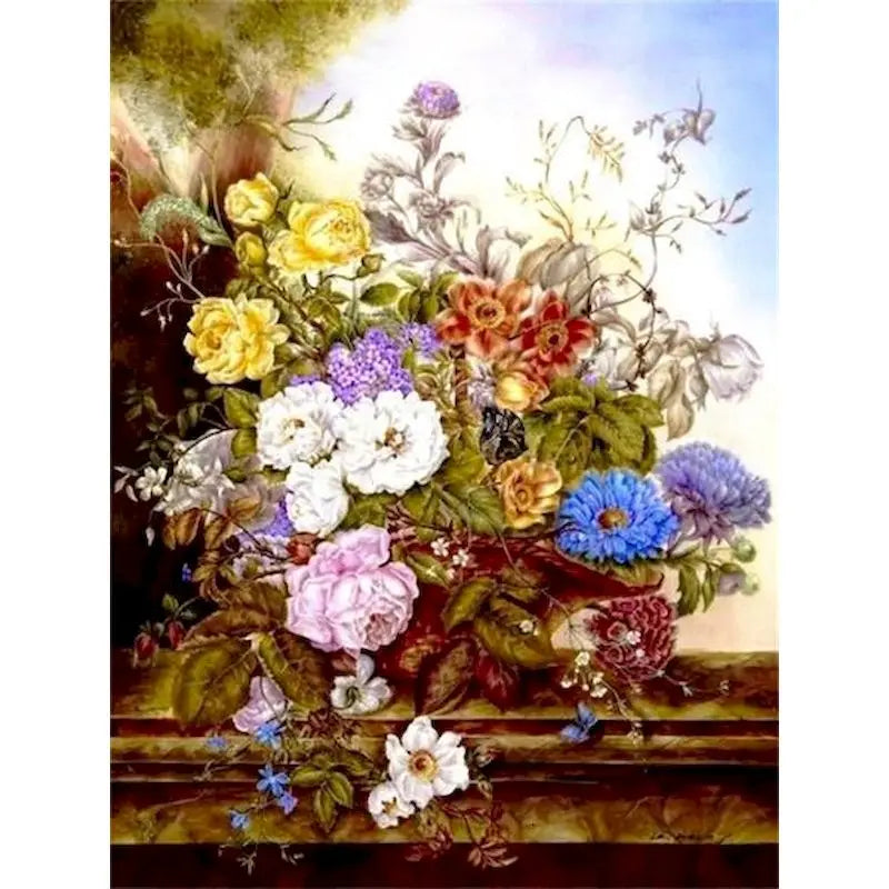 Classical Flowers Paint by Numbers Kit for Adults – 60×75cm